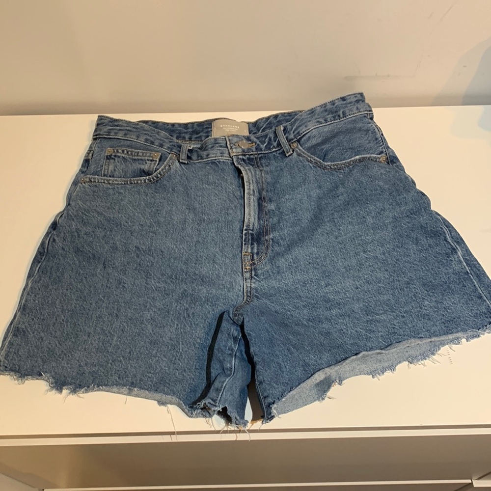 Everlane A-line denim shorts